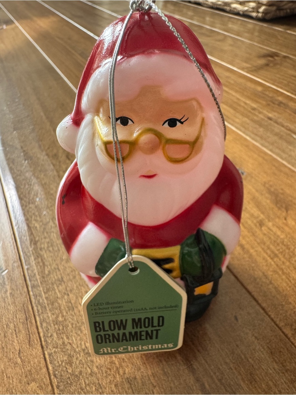 Mr. Christmas Santa Blow Mold Ornament LED Light Up 6 Hour Timer Model 14430